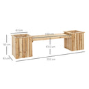 Outsunny Garden Planter & Bench Combination Planter Box Garden Bench Natural