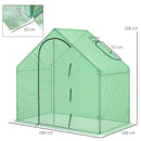 Outsunny Walk-In Portable Greenhouse Mini Grown House Steel Frame Window Green