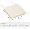 Outsunny Set Of 2 Square Chair Cushions Removable Covers Seat Pads Cream White