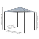 Outsunny 3(m) Outdoor Gazebo Canopy Party Tent Aluminum Frame with Sidewalls