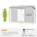 Outsunny 9 x 4FT Outdoor Metal Frame Garden Storage Shed w/ 2 Door, Grey