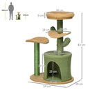 PawHut Multi Level Cat Tree w/ Scratching Post, Cat House, Bed - Green