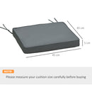 Outsunny 45 x 45cm Replacement Garden Seat Cushion Pad with Ties, Dark Grey
