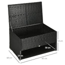 Outsunny PE Rattan Garden Storage Box for Pool w/ Shoe Layer