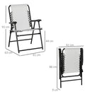 Outsunny 2Pcs Outdoor Patio Folding Chairs, Portable Garden Loungers Cream White