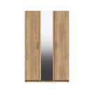 Buckingham Ready Assembled Wardrobe with 3 Doors & Mirror - Natural Rustic Oak