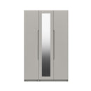 Balagio Ready Assembled Wardrobe with 3 Doors & Mirror - Light Grey Gloss