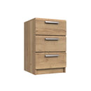 Buckingham Ready Assembled Bedside Table with 3 Drawers - Natural Rustic Oak