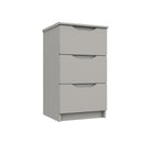 Balagio Ready Assembled Bedside Table with 3 Drawers - Light Grey Gloss