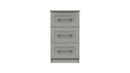 Chester Ready Assembled Bedside Table with 3 Drawers - Light Grey