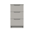 Balagio Ready Assembled Bedside Table with 3 Drawers - Light Grey Gloss