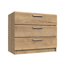 Buckingham Ready Assembled Chest of Drawers with 3 Drawers - Natural Rustic Oak