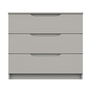 Balagio Ready Assembled Chest of Drawers with 3 Drawers - Light Grey Gloss