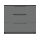 Balagio Ready Assembled Chest of Drawers with 3 Drawers - Dusk Grey Gloss