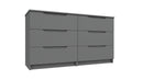 Balagio Ready Assembled Double Chest of Drawers with 3 Drawers - Dusk Grey Gloss