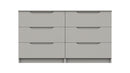 Balagio Ready Assembled Double Chest of Drawers with 3 Drawers - Light Grey Gloss