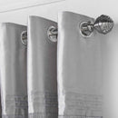 Cannes Eyelet Curtains - Faux Silk Pintuck Embellished -Silver
