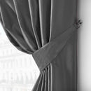 Denver Lined Eyelet Curtains - Charcoal Grey