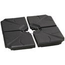 Outsunny Set of 4 Banana Parasol Base Stand Water or Sand Filled Weights, Black