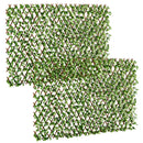 Outsunny 2 Pieces Decorative Trellis with Artificial Leaves, 2m x 1m, Eucalyptus