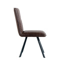 Pair of Darwen Leather Dining Chair - Brown