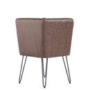 Darwen Brown Studded Back Corner Bench 64 x 64 x 92.5 cm