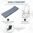 Outsunny Set of 2 Folding Sun Lounger Recliner Chairs Daybed Cushion Blue White