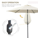 Outsunny Patio Umbrella Parasol Sun Shade Garden Aluminium Cream White 2.7M