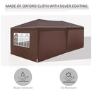 Outsunny 3m x 6m Pop Up Gazebo Party Tent Canopy Marquee with Storage Bag Coffee