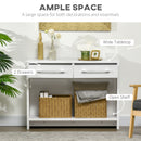 HOMCOM Console Tables, Hallway Table w/ Drawers and Shelf for Living Room,White