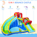 Outsunny 5 in 1 Kids Bouncy Castle with Slide Pool Inflatable House W/ Inflator