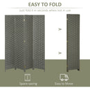 HOMCOM 4 Panel Folding Room Dividers for Wall, Privacy Screen Panels, Grey