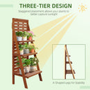 Outsunny Three-Tier Plant Rack Outdoor Organiser Unit Ladder Design Storage