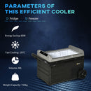 Outsunny 40L Car Refrigerator 12V Portable Freezer w/ Inner LED Light, Wheels