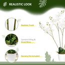 HOMCOM Artificial fake faux Flowers Potted White Orchid Plant Home Décor