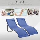 Outsunny Set of 2 Zero Gravity Lounge Chair Recliners Sun Lounger Navy Blue