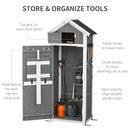 Outsunny Garden Storage Shed w/ Workstation, Asphalt Roof, 182x78x52.5cm, Grey