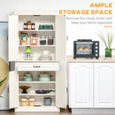 HOMCOM 180cm Kitchen Pantry Storage Cabinet Server Food Organizer, White