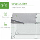 PawHut Walk-In Chicken Run Galvanised Chicken Coop w/ Cover 2.8 x 3.8 x 2m