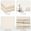 Outsunny Set Of 2 Square Chair Cushions Removable Covers Seat Pads Cream White