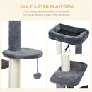 PAWHUT Cat Multi-Activity Tree Tower w/ Perch House Scratching Post Play Ball