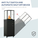 Outsunny 9kW Patio Gas Heater Propane Heater w/ Regulator Hose and Cover, Black