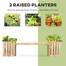 Outsunny Garden Planter & Bench Combination Planter Box Garden Bench Natural