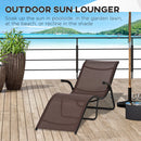 Outsunny Folding Lounge Chair, Outdoor Chaise Lounge for Beach, Poolside, Brown