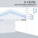 Outsunny 3x3(M) Pop Up Gazebo Canopy Tent w/ 1 Sidewall Carrying Bag White