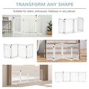 PawHut Freestanding Pet Gate w/ 2 Support Feet for Doorways Stairs White