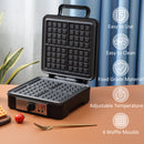 HOMCOM 4 Slice Waffle Maker w/ Deep Cooking Plate Adjustable Temperature1200W