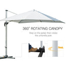 Outsunny 3 x 3(m) Roma Parasol Square Cantilever Umbrella w/ Crank & Tilt White
