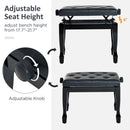 HOMCOM Faux Leather Piano Stool Height Adjustable Seat Keyboard Bench Black