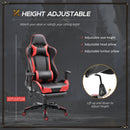 HOMCOM High Back Gaming Chair PU Leather Computer Chair with Footrest, Red